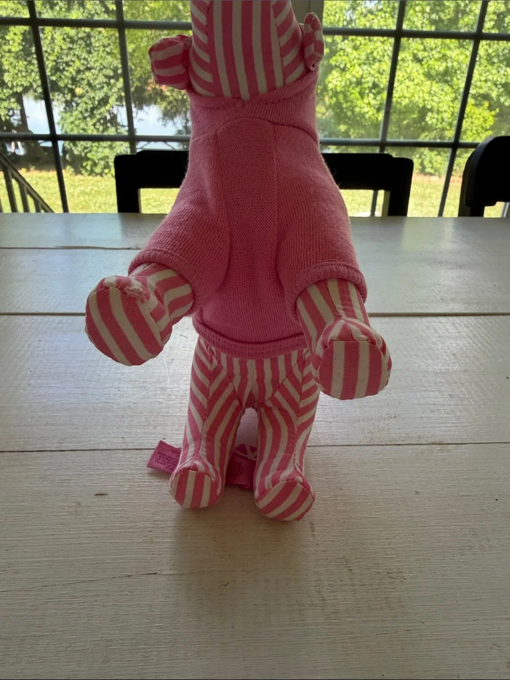 PINK Victoria's Secret Pink Striped Dog Plush with Hoodie - Picture 5 of 5